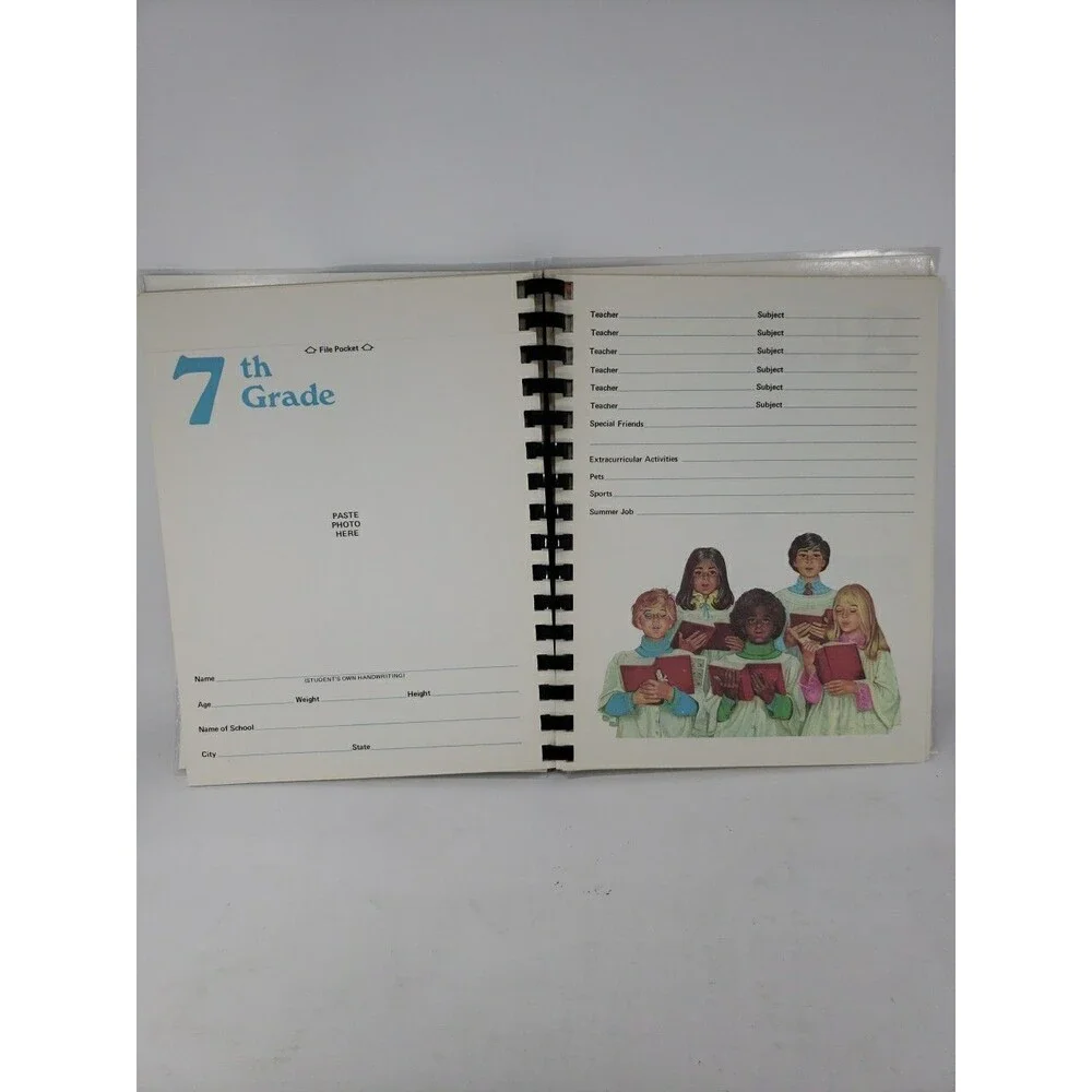 School Years Memory Album Vintage 1978 Unused No Writing Spiral Bound Pockets